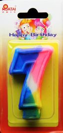 Zahl-Geburtstag der Regenbogen-Farbe0-9 leuchtet handgemachtes durch