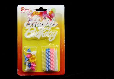 Gewundene Geburtstags-Kerzen mit Plastikblumen-Halter