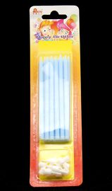 Flamess Rainbow 8pcs Long Birthday Candles In Holders For Cake