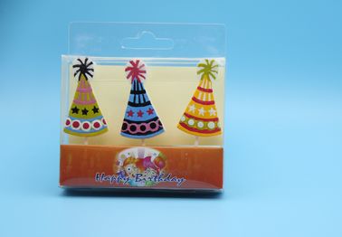 Tearless Cute Hat Shaped Birthday Candles Non Toxic OEM & DEM Service