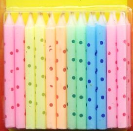 Bunter Punkt Macaron-Farbe-Litte gedruckt Geburtstags-Kerzen
