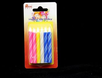 4 Colors Spiral Shaped Striped Birthday Candles , Cute Birthday Cake Candles