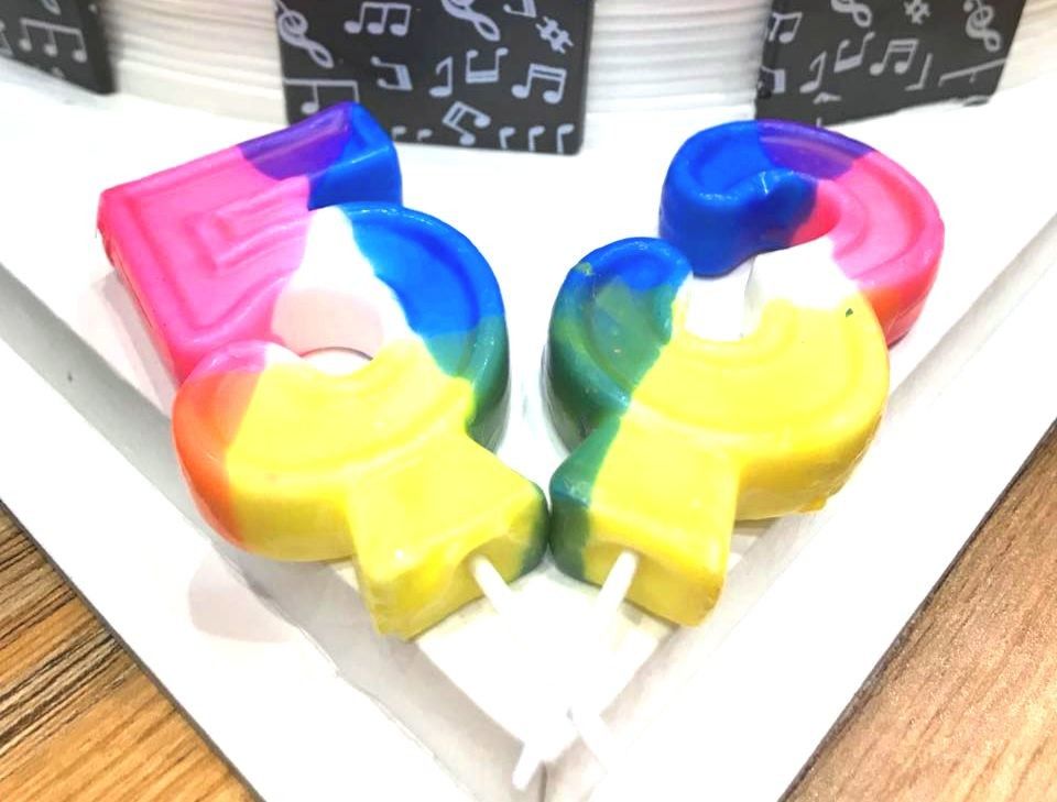 Rainbow Number Birthday Candles , Colorful Birthday Candles For Cupcakes